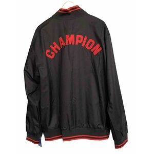Champion Bomber Jacket Spellout Snap Up Logo Mens XL New